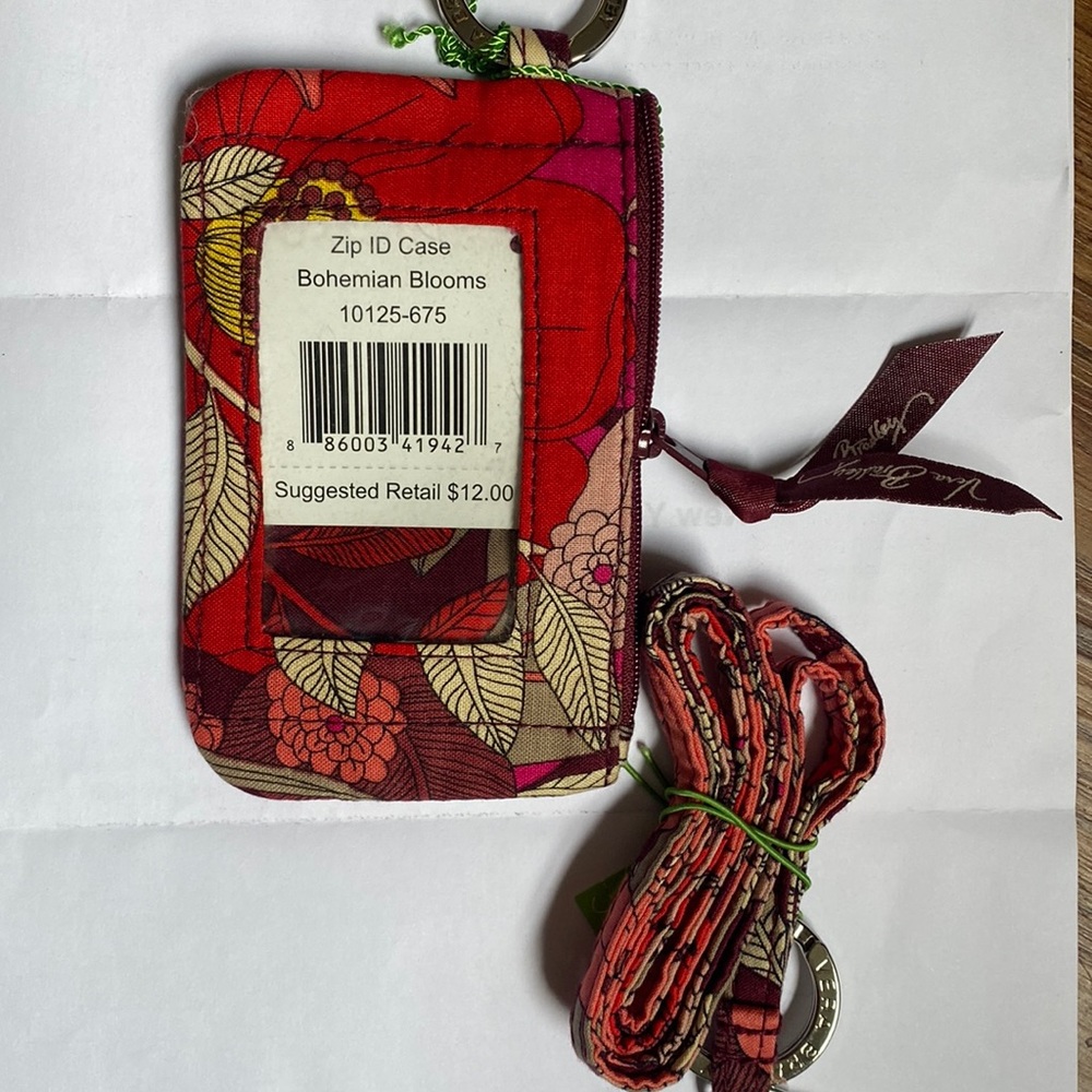 Vera Bradley Id zip card and lanyard in bohemian blooms